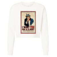 Uncle Sam I Want You World War 2 Cropped Pullover Crew