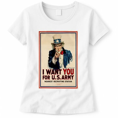 Uncle Sam I Want You World War 2 Womens T-Shirt