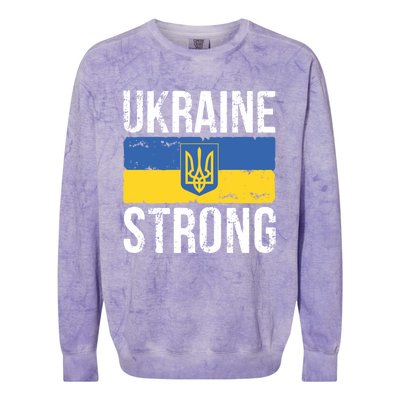 Ukraine Strong I Stand With Ukraine Flag Outfit Gift Colorblast Crewneck Sweatshirt