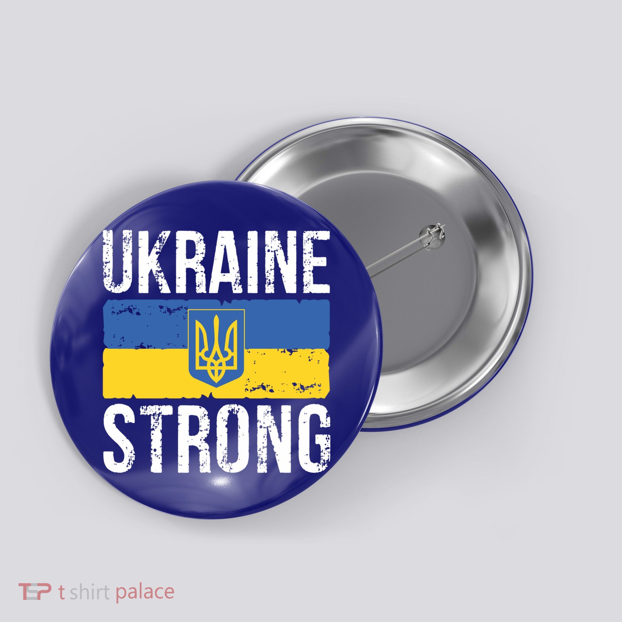 Ukraine Strong I Stand With Ukraine Flag Outfit Gift Button