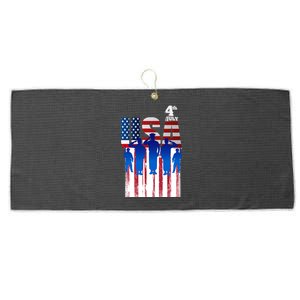 Usa Service July 4th Fourth Veterans Patriotic America Cool Gift Large Microfiber Waffle Golf Towel