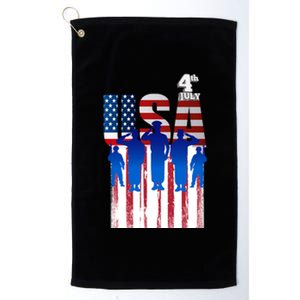 Usa Service July 4th Fourth Veterans Patriotic America Cool Gift Platinum Collection Golf Towel