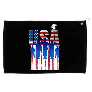 Usa Service July 4th Fourth Veterans Patriotic America Cool Gift Grommeted Golf Towel