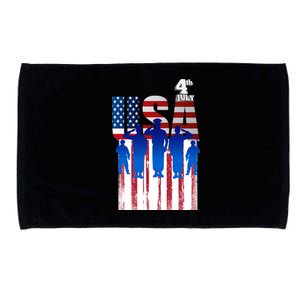 Usa Service July 4th Fourth Veterans Patriotic America Cool Gift Microfiber Hand Towel