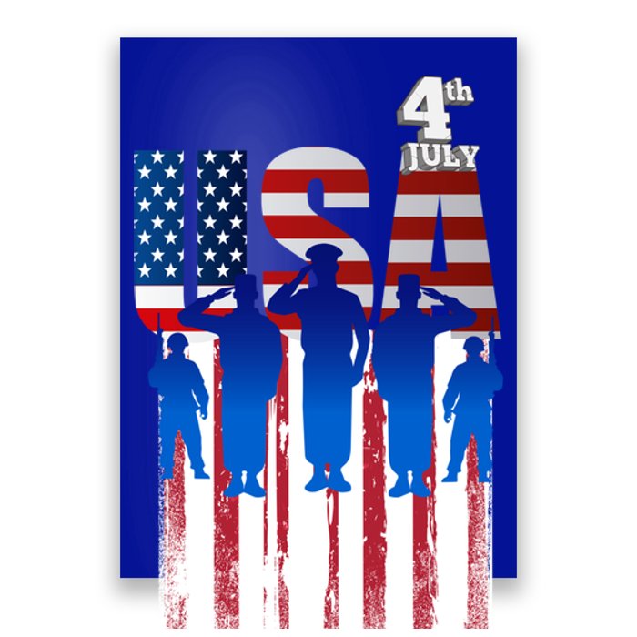 Usa Service July 4th Fourth Veterans Patriotic America Cool Gift Poster