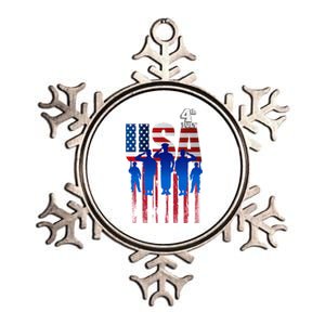 Usa Service July 4th Fourth Veterans Patriotic America Cool Gift Metallic Star Ornament