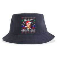 Ugly Santa Joe Biden Happy 4th Of July Christmas Sustainable Bucket Hat