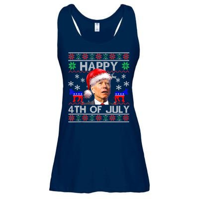 Ugly Santa Joe Biden Happy 4th Of July Christmas Ladies Essential Flowy Tank