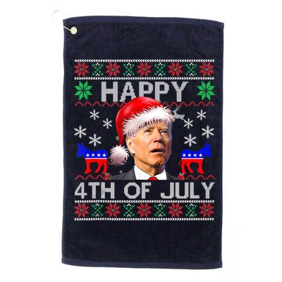 Ugly Santa Joe Biden Happy 4th Of July Christmas Golf Towel