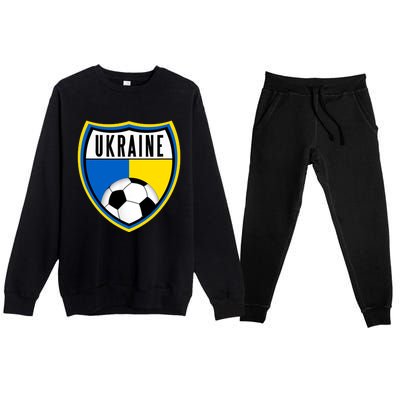 Ukraine Soccer Jersey Ukrainian Flag Premium Crewneck Sweatsuit Set