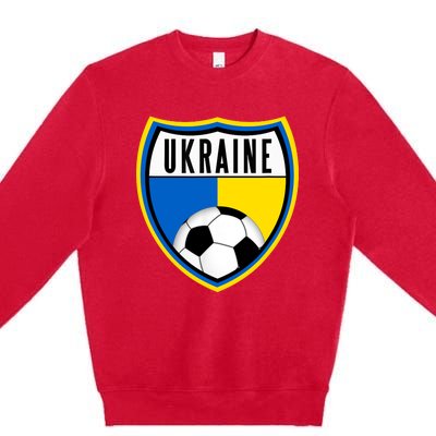 Ukraine Soccer Jersey Ukrainian Flag Premium Crewneck Sweatshirt