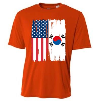 Usa South Korean Flag Meaningful Gift Cooling Performance Crew T-Shirt