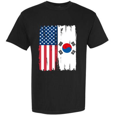 Usa South Korean Flag Meaningful Gift Garment-Dyed Heavyweight T-Shirt