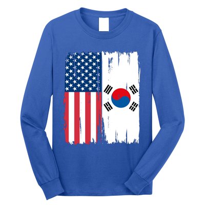 Usa South Korean Flag Meaningful Gift Long Sleeve Shirt