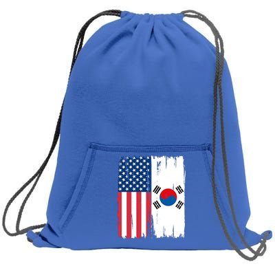 Usa South Korean Flag Meaningful Gift Sweatshirt Cinch Pack Bag