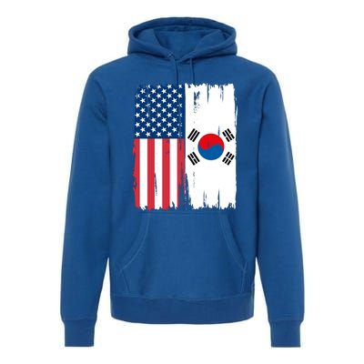 Usa South Korean Flag Meaningful Gift Premium Hoodie