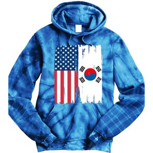 Usa South Korean Flag Meaningful Gift Tie Dye Hoodie