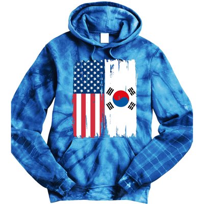 Usa South Korean Flag Meaningful Gift Tie Dye Hoodie