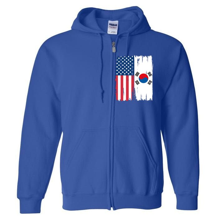 Usa South Korean Flag Meaningful Gift Full Zip Hoodie