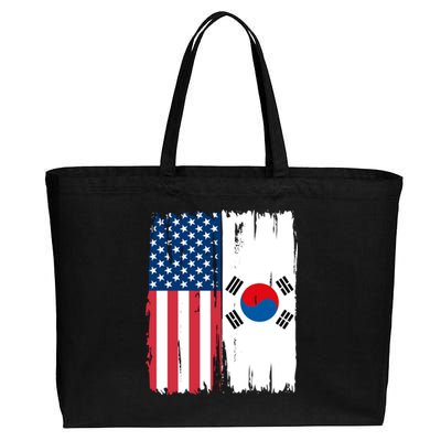 Usa South Korean Flag Meaningful Gift Cotton Canvas Jumbo Tote