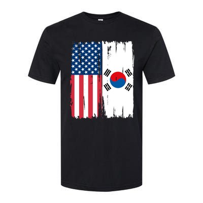 Usa South Korean Flag Meaningful Gift Softstyle CVC T-Shirt