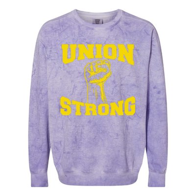 Union Strong Labor Day Graphic Colorblast Crewneck Sweatshirt