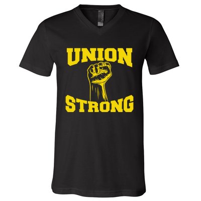 Union Strong Labor Day Graphic V-Neck T-Shirt