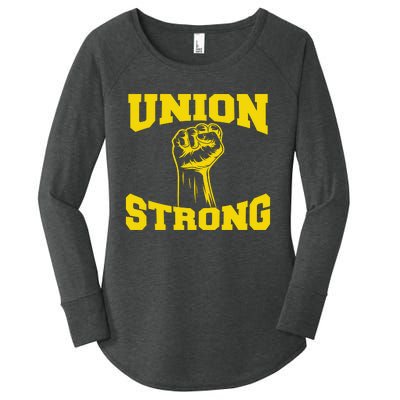 Union Strong Labor Day Graphic Women's Perfect Tri Tunic Long Sleeve Shirt