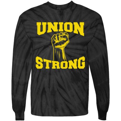 Union Strong Labor Day Graphic Tie-Dye Long Sleeve Shirt