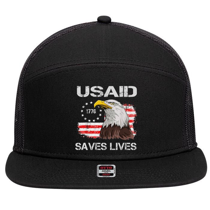 Usaid Saves Lives 7 Panel Mesh Trucker Snapback Hat
