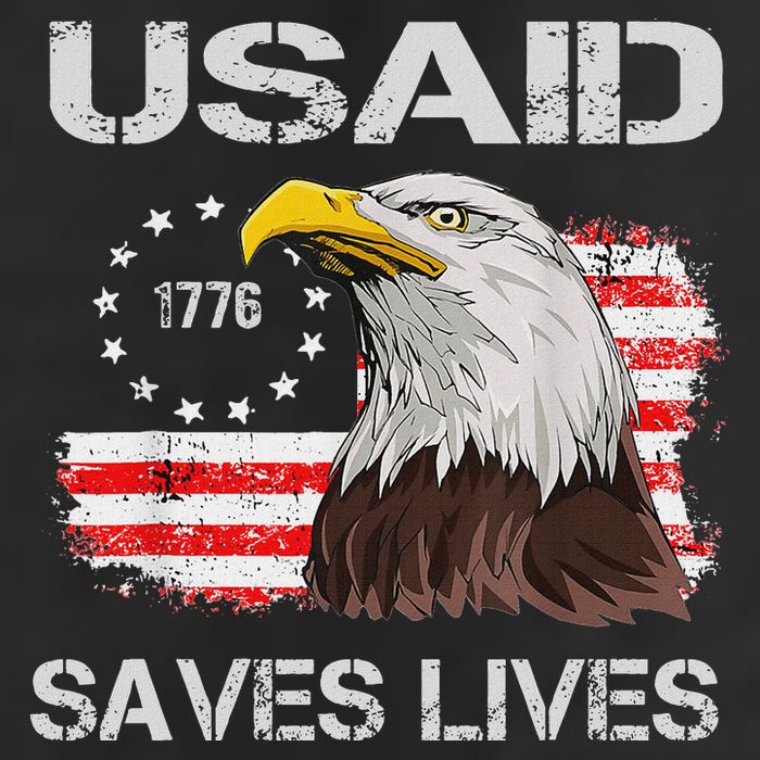 Usaid Saves Lives 7 Panel Mesh Trucker Snapback Hat