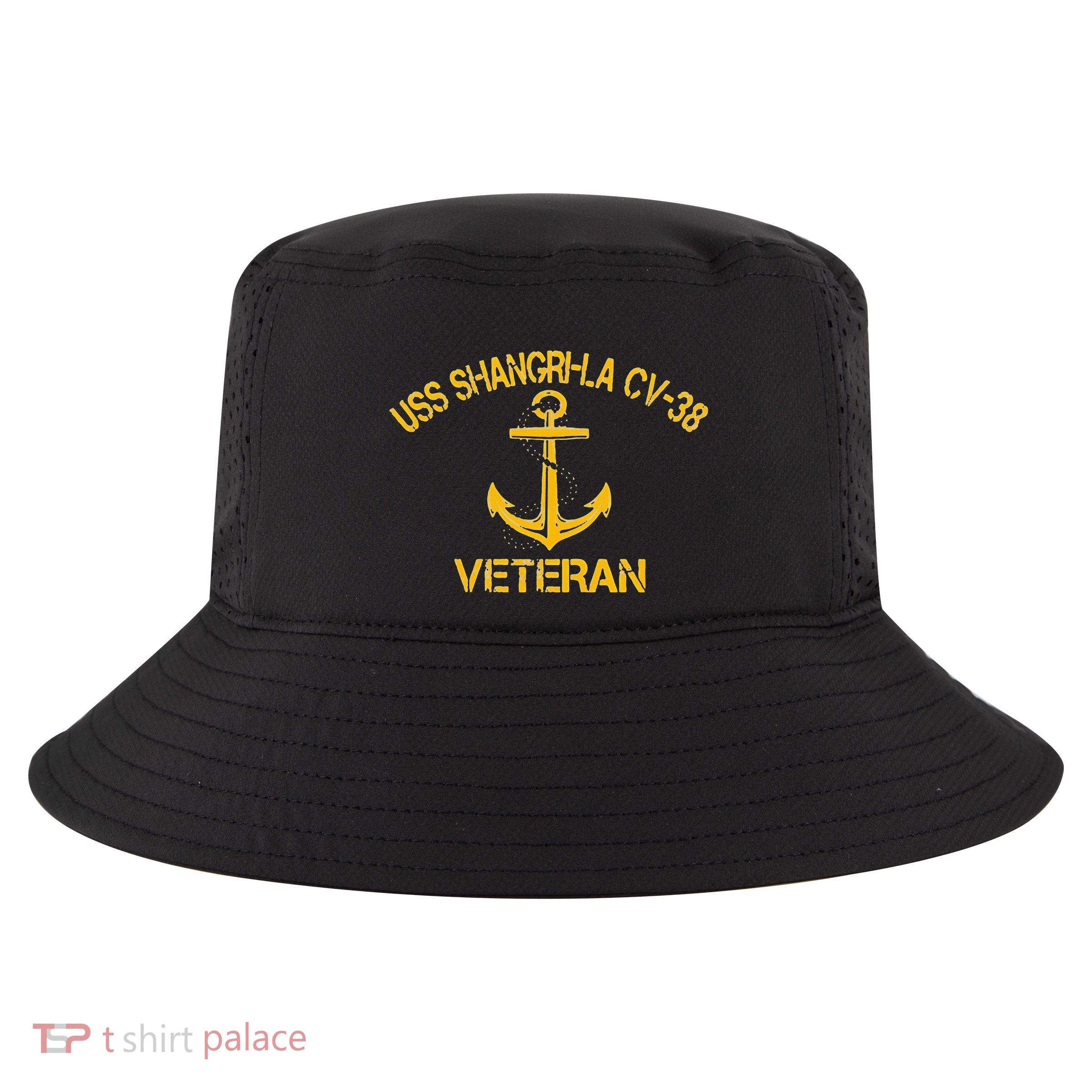 Uss Shangri La Cv 38 Aircraft Carrier Veteran Veterans Day Cool Comfort Performance Bucket Hat