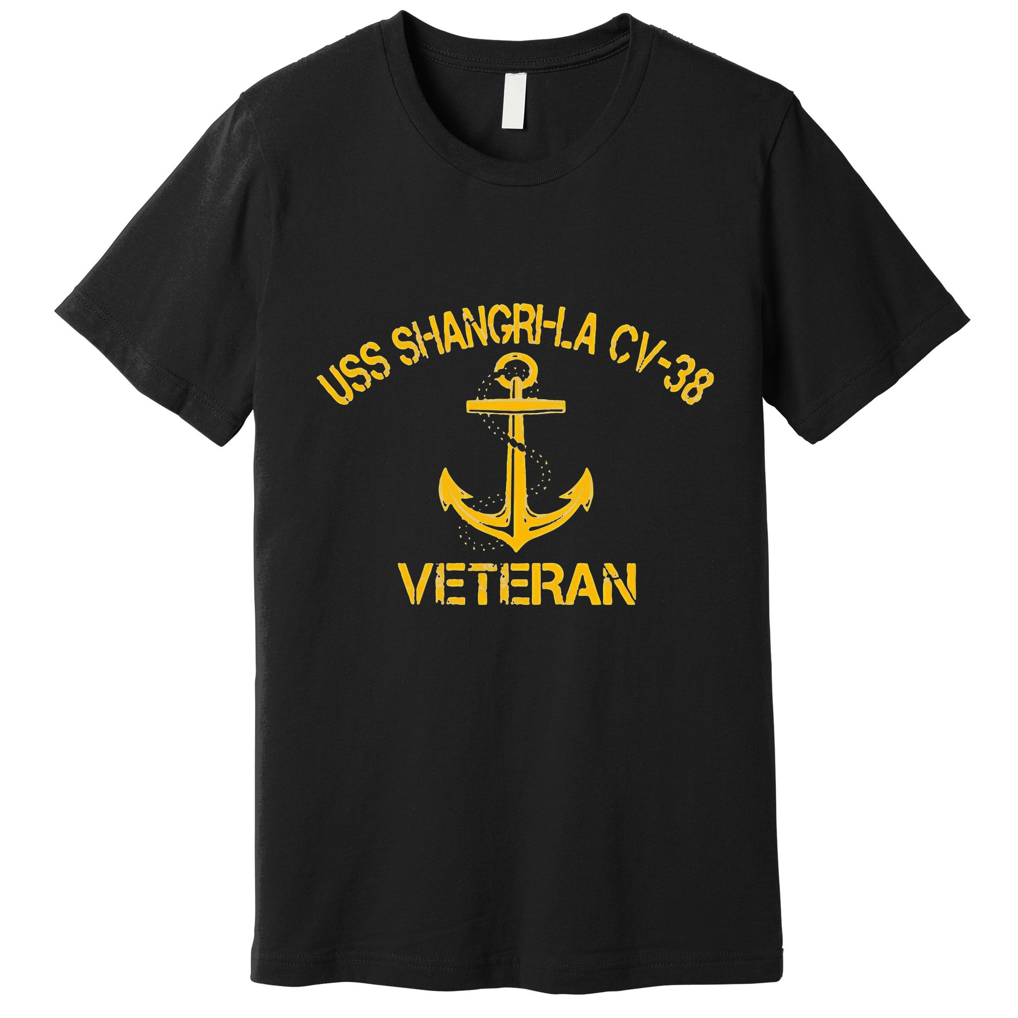 Uss Shangri La Cv 38 Aircraft Carrier Veteran Veterans Day Premium T-Shirt