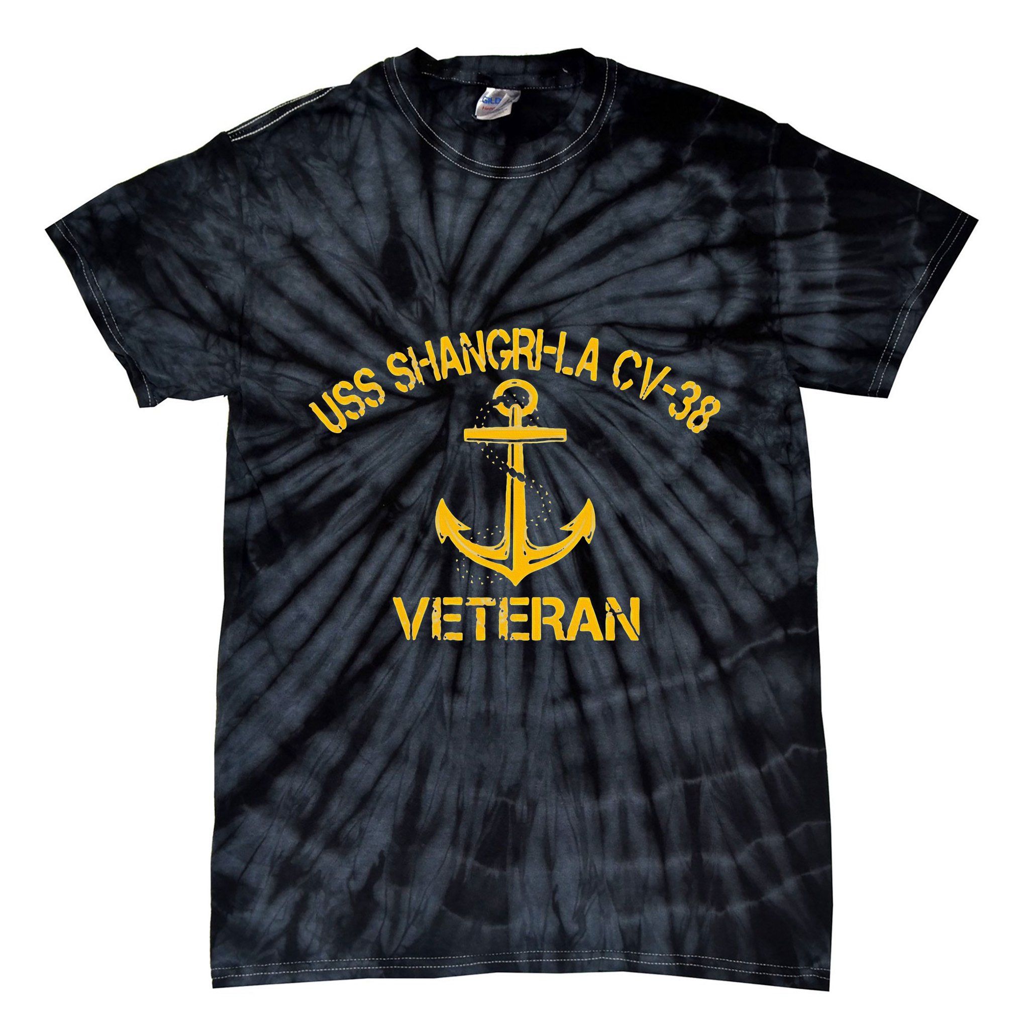 Uss Shangri La Cv 38 Aircraft Carrier Veteran Veterans Day Tie-Dye T-Shirt