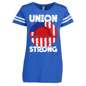 Union Strong Labor Day Graphic Enza Ladies Jersey Football T-Shirt