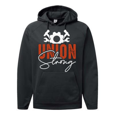 Union Strong Labor Day Gift Performance Fleece Hoodie