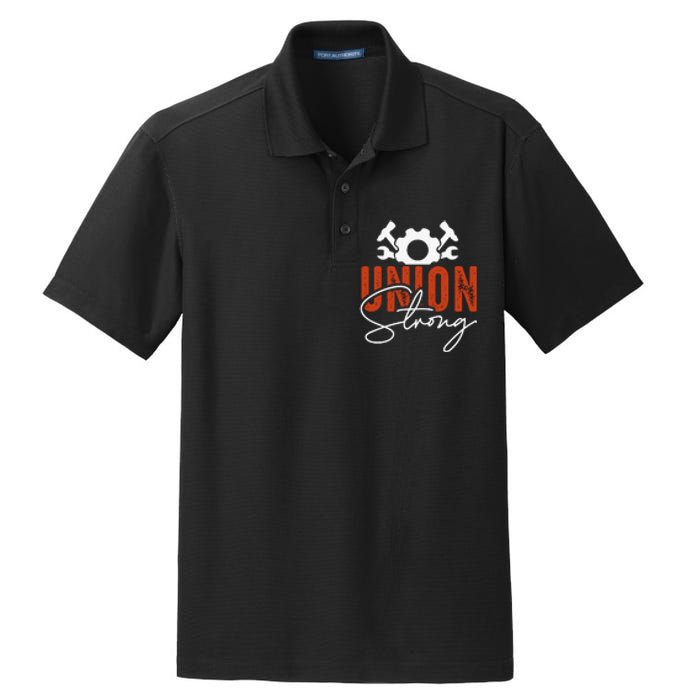 Union Strong Labor Day Gift Dry Zone Grid Polo