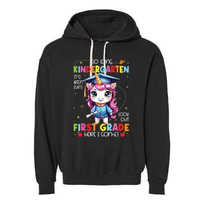 Unicorn So Long Kindergarten Graduation Last Day Of School Garment-Dyed Fleece Hoodie