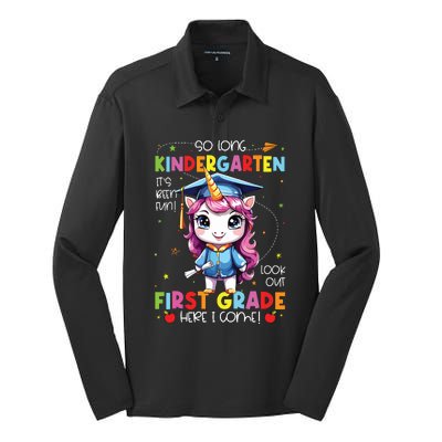 Unicorn So Long Kindergarten Graduation Last Day Of School Silk Touch Performance Long Sleeve Polo