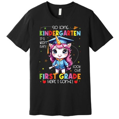 Unicorn So Long Kindergarten Graduation Last Day Of School Premium T-Shirt