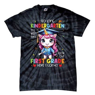 Unicorn So Long Kindergarten Graduation Last Day Of School Tie-Dye T-Shirt