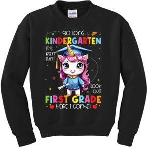 Unicorn So Long Kindergarten Graduation Last Day Of School Kids Sweatshirt