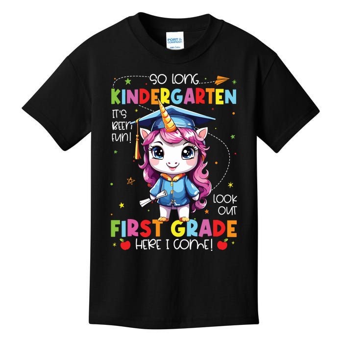 Unicorn So Long Kindergarten Graduation Last Day Of School Kids T-Shirt