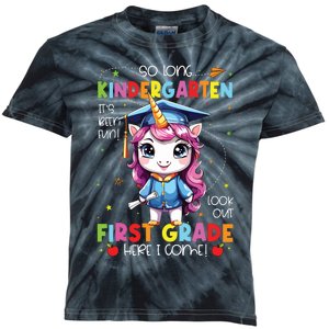 Unicorn So Long Kindergarten Graduation Last Day Of School Kids Tie-Dye T-Shirt