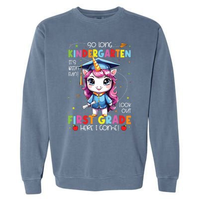 Unicorn So Long Kindergarten Graduation Last Day Of School Garment-Dyed Sweatshirt