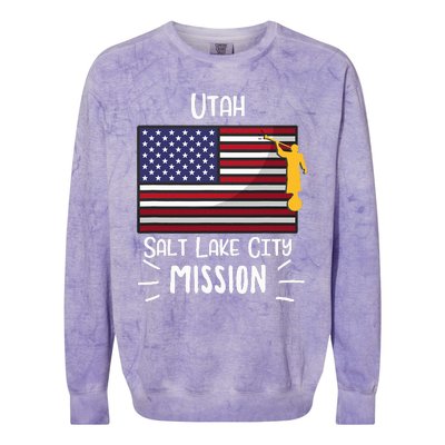 Utah Salt Lake City Mormon Lds Mission Missionary Colorblast Crewneck Sweatshirt