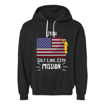 Utah Salt Lake City Mormon Lds Mission Missionary Garment-Dyed Fleece Hoodie