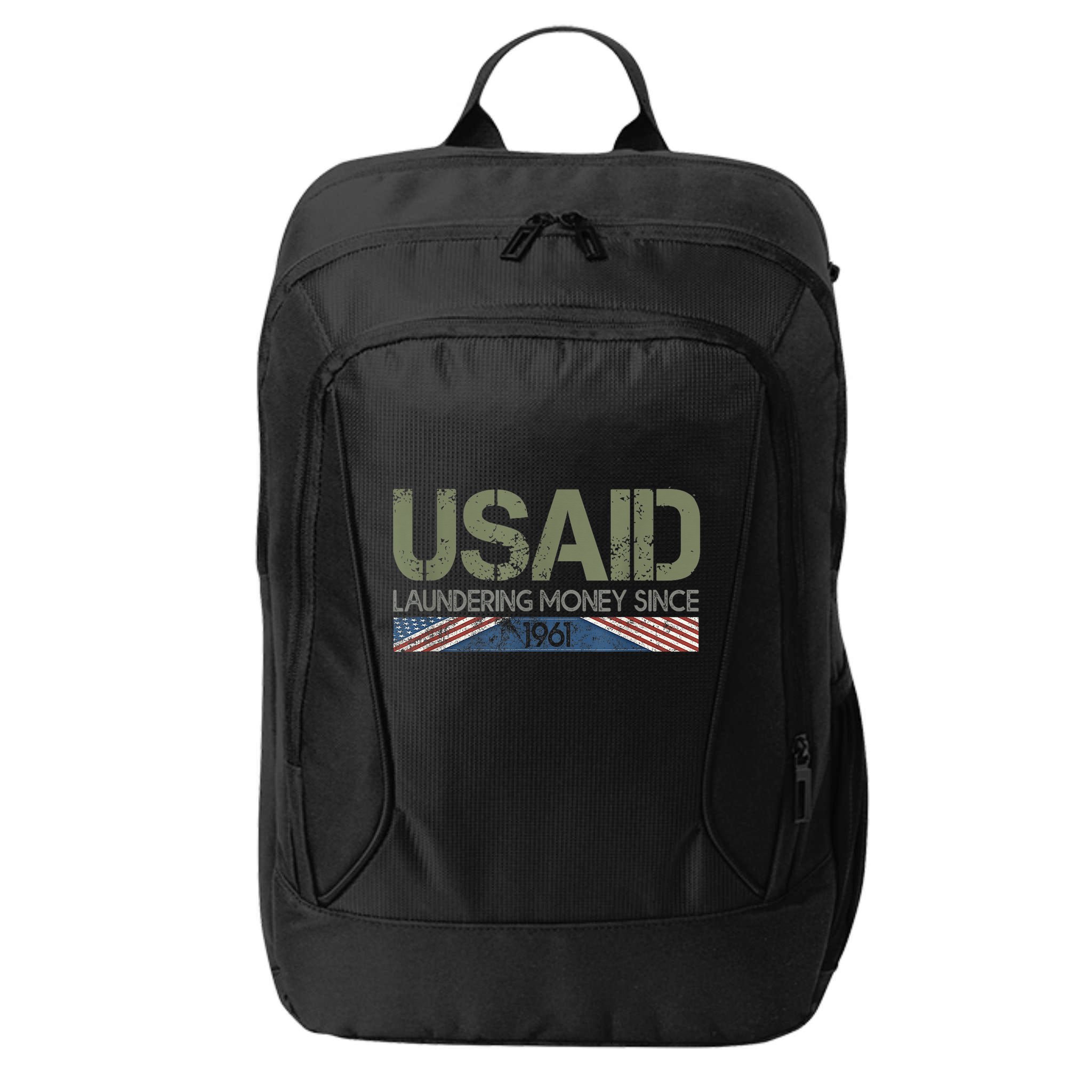 Usaid Satire Laundering Money Since 1961 City Backpack