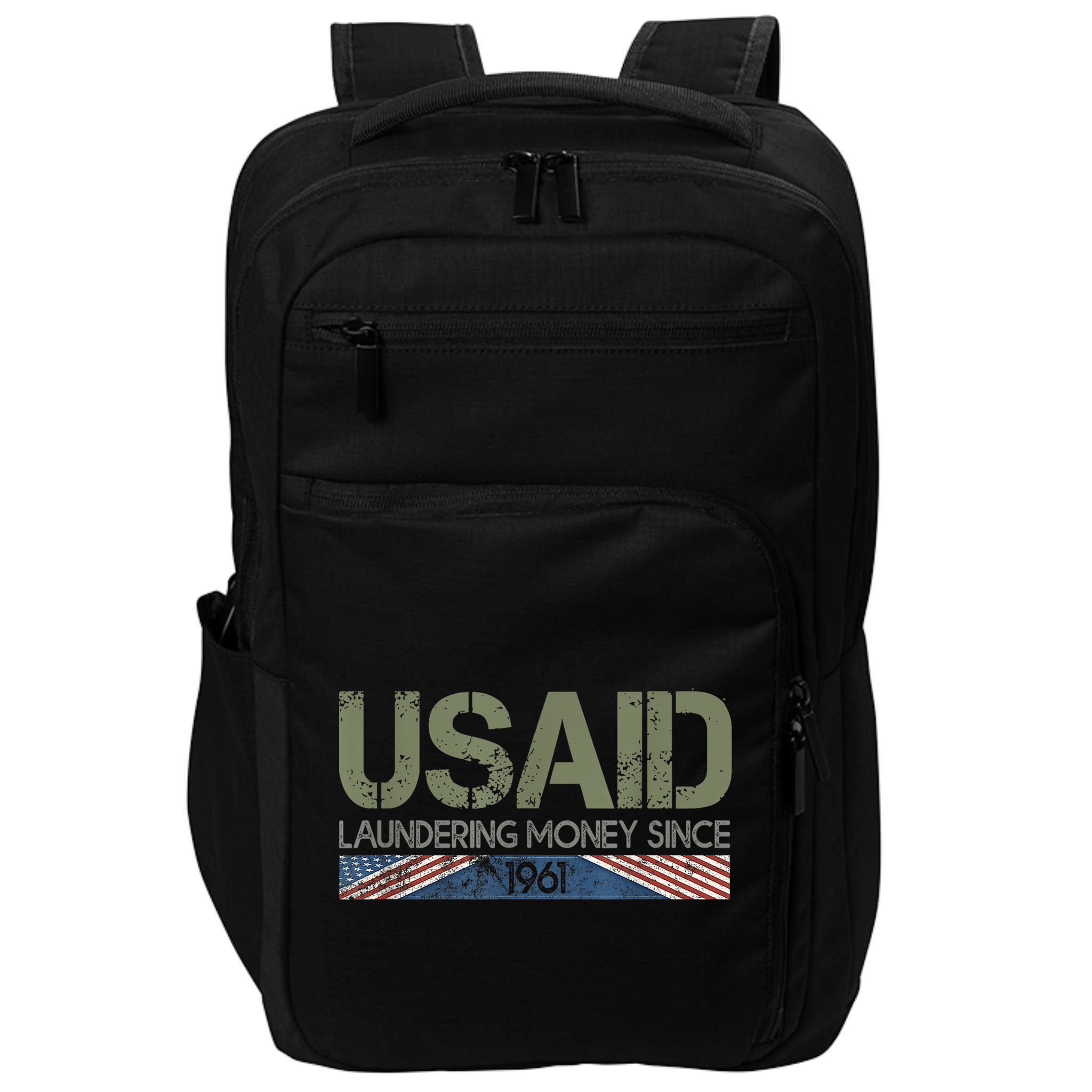 Usaid Satire Laundering Money Since 1961 Impact Tech Backpack