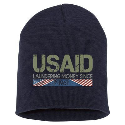 Usaid Satire Laundering Money Since 1961 Short Acrylic Beanie
